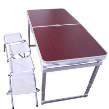 Раскладной стол  чемодан для пикника  усиленный , компактный   + 4 стула  UTM TOP SALE (230520200044)