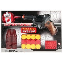 Іграшковий пістолет на кульках Edison Giocattoli Supertarget 19см 6-зарядний з мішенями (480/21)