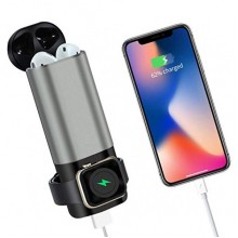 Power Bank 3 в 1 для Iphone, Apple Watch и AirPods Серебро Power Bank 3 в 1 для Iphone, Apple Watch и AirPods Серебро